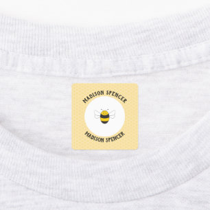 Iron on bee name labels for school camp daycare