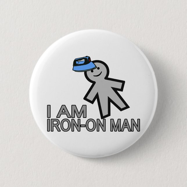 Iron-On Man 6 Cm Round Badge (Front)