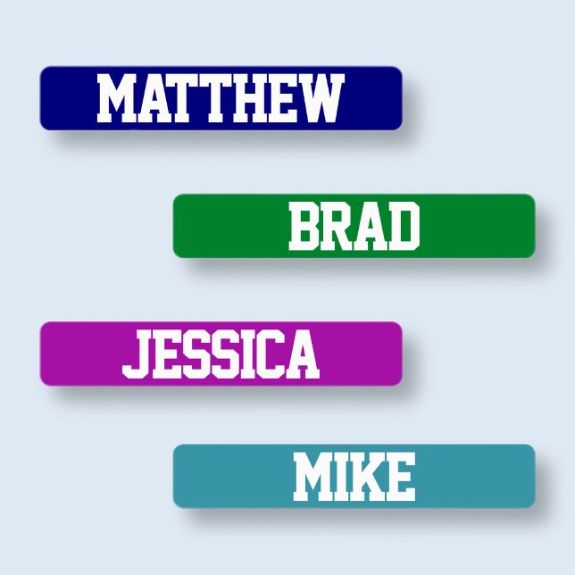 Iron-on Names White on Multiple Colours (Creator Uploaded)
