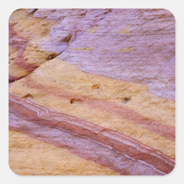 Iron oxides colour a sandstone formation square sticker (Front)