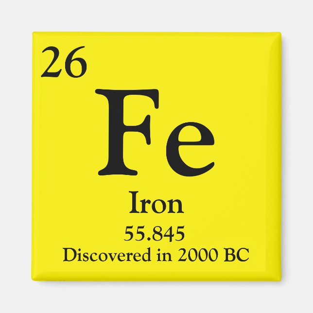 Iron Periodic Table Magnet (Front)
