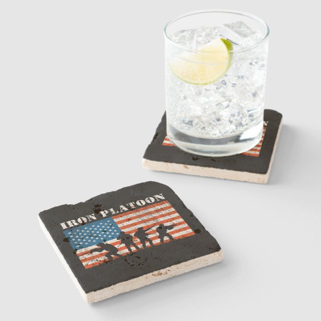Iron Platoon  Stone Coaster (Side)