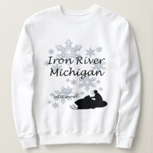 Iron River Michigan Snowmobile Snow Ladies Sweatshirt