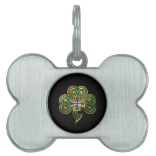 Iron Shamrock Pet Name Tag