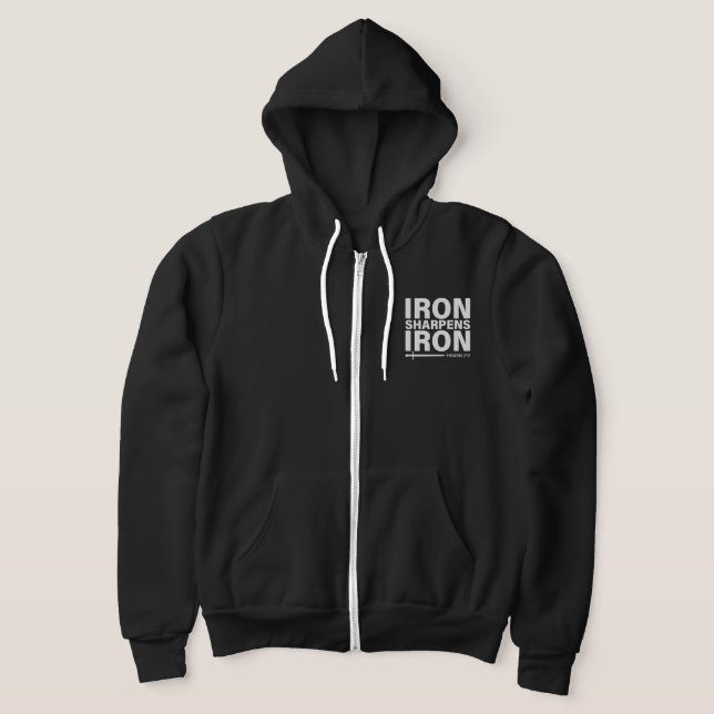 Iron Sharpens Iron Bella + Canvas Zip-Up Hoodie (Laydown)