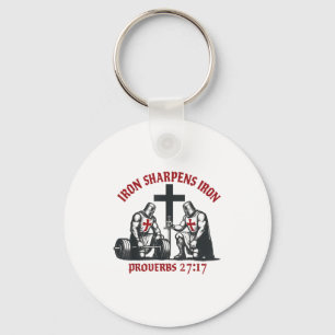 Iron Sharpens Iron Bible Scripture Christian Gym W Key Ring