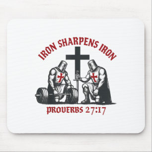 Iron Sharpens Iron Bible Scripture Christian Gym W Mouse Pad