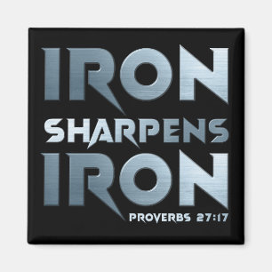 Iron Sharpens Iron – Christian Men & Women Proverb Magnet