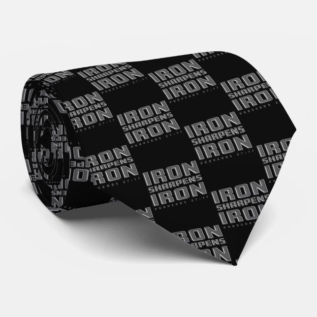 Iron Sharpens Iron Christian Men's Bible Verse Tie (Rolled)
