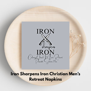 Iron sharpens Iron Knife Christian Napkin