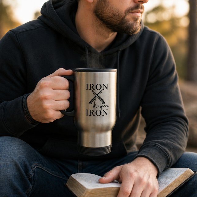 Iron sharpens Iron Knife Christian Travel Mug (Creator Uploaded)