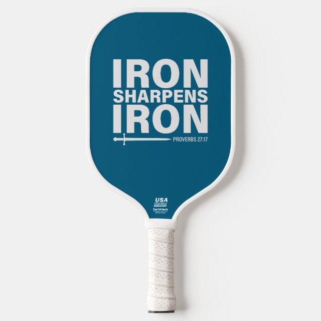 Iron Sharpens Iron (Ocean Blue) Pickleball Paddle (Front)