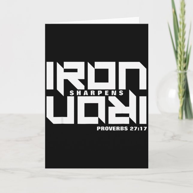 Iron Sharpens Iron Proverbs 27_17 Bible Verse Chri Card (Front)