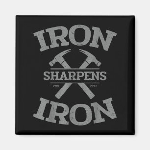 Iron Sharpens Iron Proverbs 27_17 Gym Workout Men  Magnet