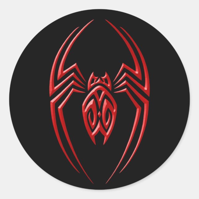 Iron Spider – Red and Black Classic Round Sticker (Front)