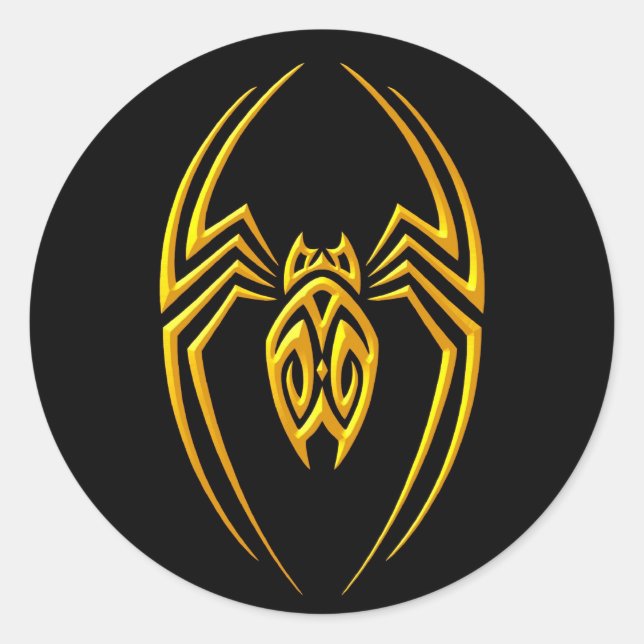 Iron Spider – Yellow and Black Classic Round Sticker (Front)