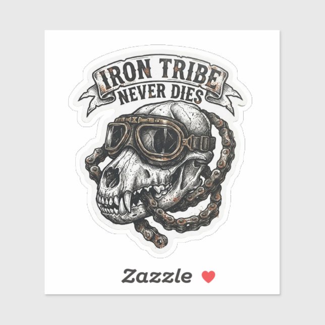 Iron Tribe Never Dies Wolf Skull Decal (Sheet)