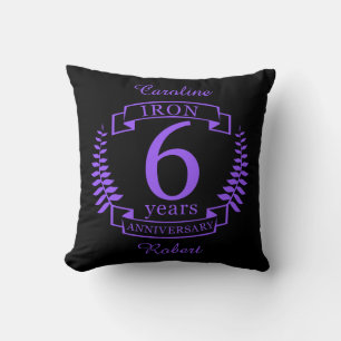 Iron wedding anniversary 6 years cushion