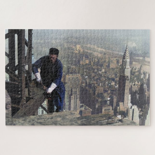 Iron Worker on the Framework Empire State 1930 Jigsaw Puzzle (Horizontal)