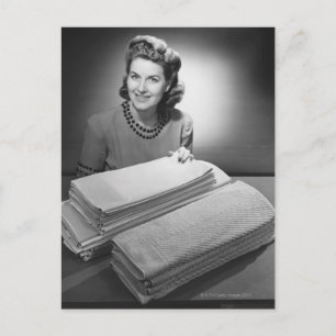 Ironed Linen and Towels Postcard
