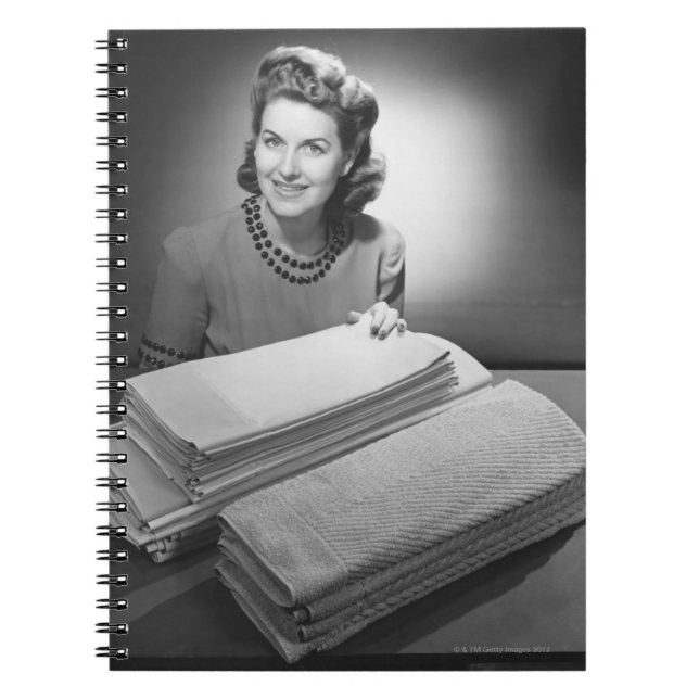 Ironed Linen and Towels Spiral Notebook (Front)