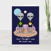 Ironic Alien Birthday Card