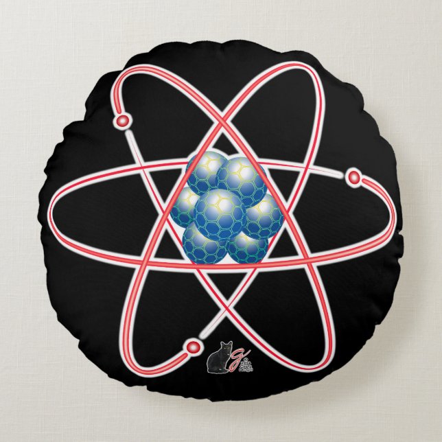Ironic Atomic Round Pillow (Front)