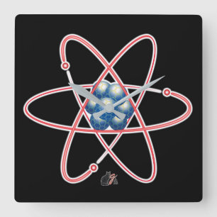 Ironic Atomic Square Wall Clock
