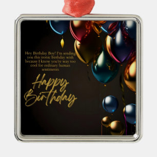 Ironic Birthday Boy Metal Tree Decoration