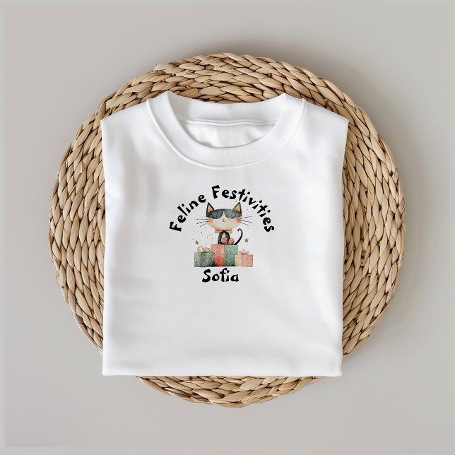 Ironic Cat Mum Christmas Gift with name T-Shirt (Creator Uploaded)
