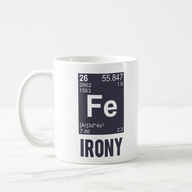 Ironic Chemical Element FE Irony Coffee Mug (Left)