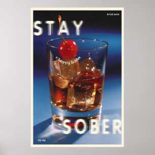 Ironic Cherry Cocktail Print Retro Bar Wall Art 10