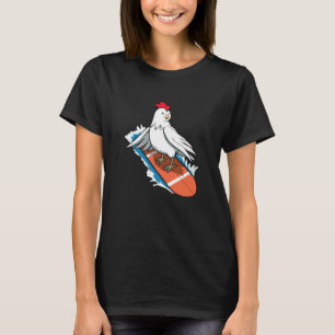 Ironic Chicken Surfer Holiday Surfboard T-Shirt