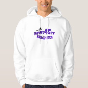 Ironic Halloween Pumpkin purple typography witch Hoodie