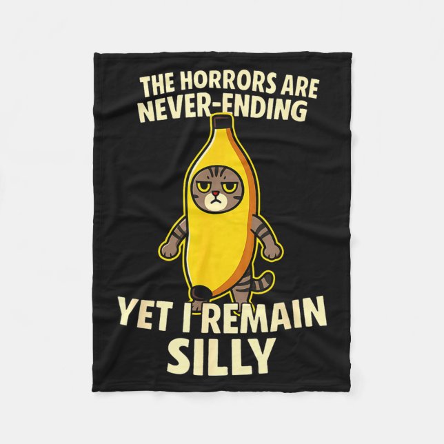 Ironic Horrors Are Never Ending Yet I Remain Silly Fleece Blanket (Front)