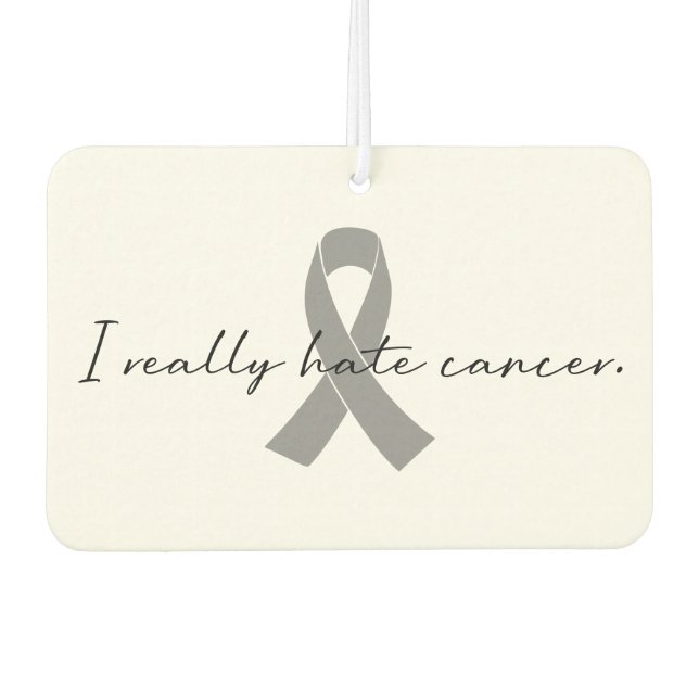Ironic I Really Hate Cancer | Any Colour Ribbon Car Air Freshener (Front)