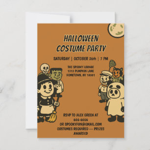 Ironic Monster Halloween Costume Party  Postcard
