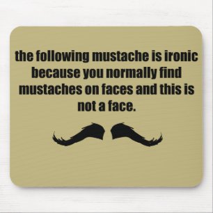 Ironic Moustache WTF tan Mouse Pad