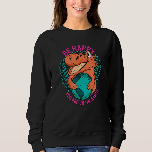 Ironic Statement About Climate Change By A Dinosau Sweatshirt (Front)