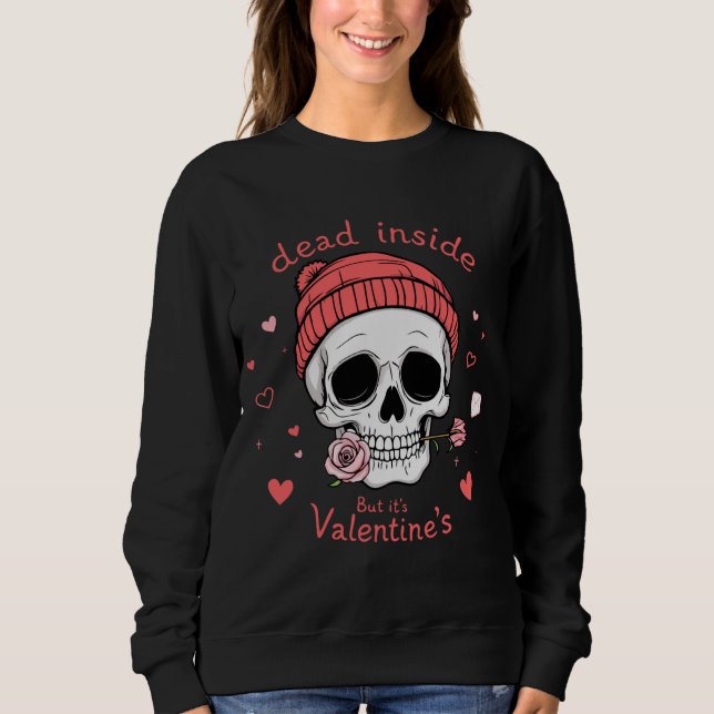 Ironic Valentine Skull  Sweatshirt (Front)