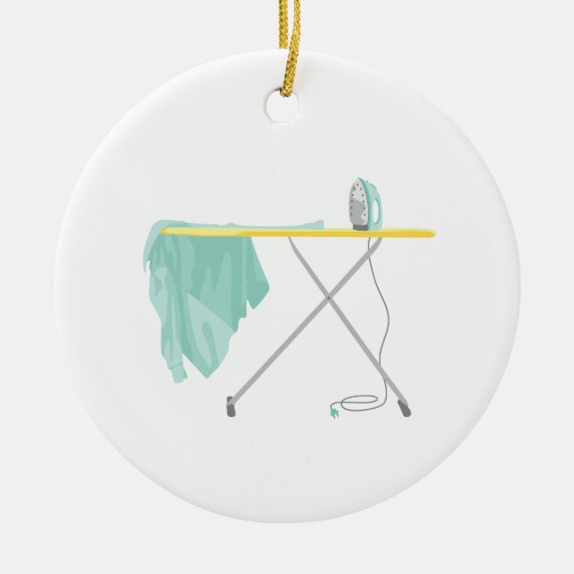 Ironing Board Ceramic Tree Decoration (Front)
