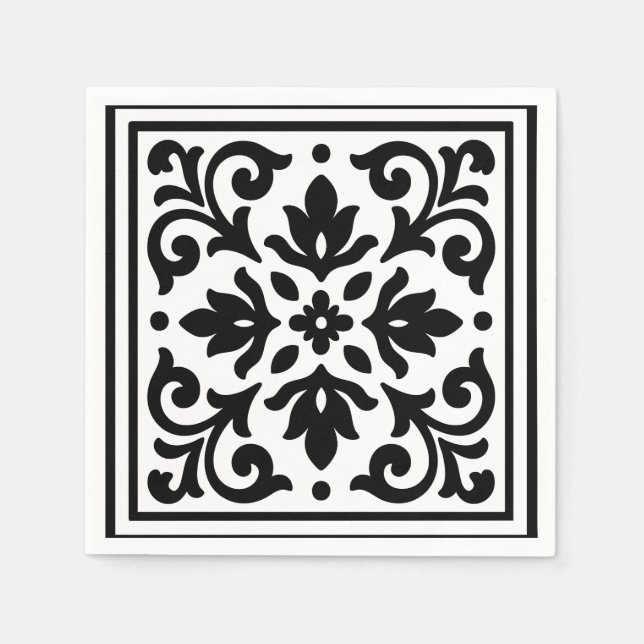 Ironlace Black & White Vintage  Napkin (Front)