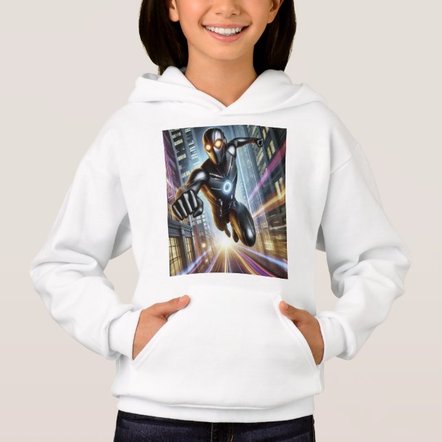 Ironman Futuristic City Rush Hoodie – Neon Hero  (Front)