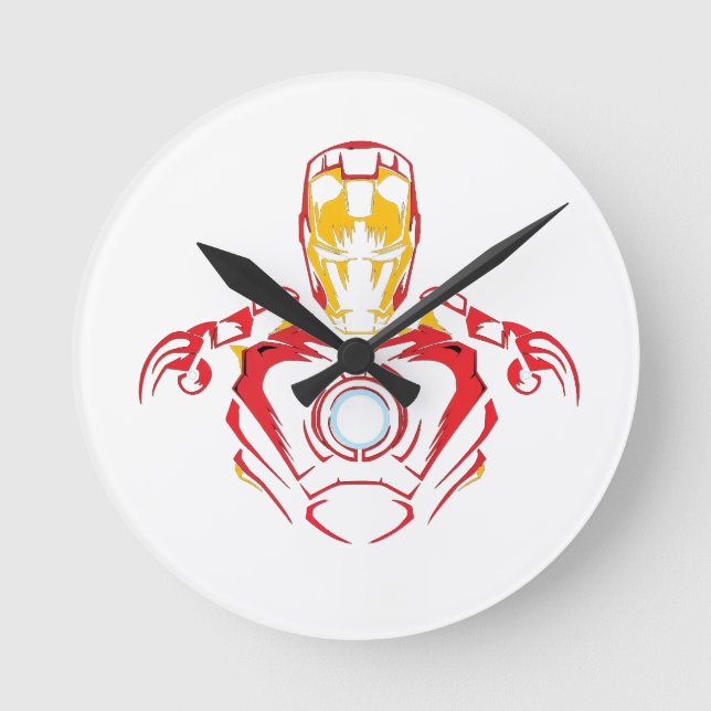 Ironman Vector Suit - Glowing Arc Core Round Clock (Front)