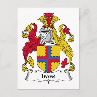 Irons Family Crest Postcard