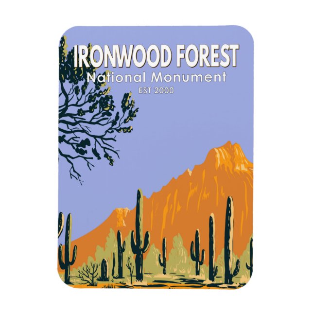 Ironwood Forest National Monument Arizona Vintage  Magnet (Vertical)
