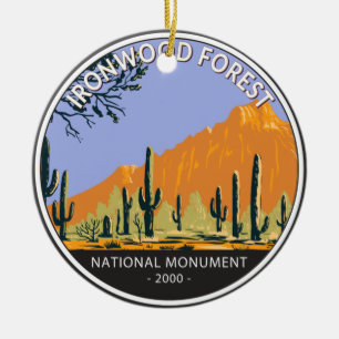 Ironwood Forest National Monument Vintage Circle  Ceramic Tree Decoration