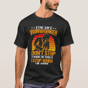 Ironworker Retro Vintage Sunset Contractor Welde T T-Shirt