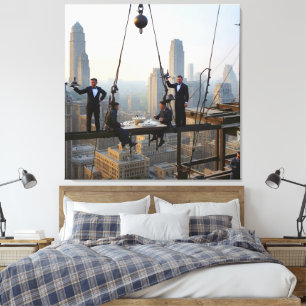 Ironworkers Lunch At The 32 Floor Colour Redux  Canvas Print
