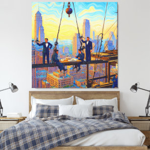 Ironworkers Lunch At The 32 Floor Colour Redux Pai Canvas Print